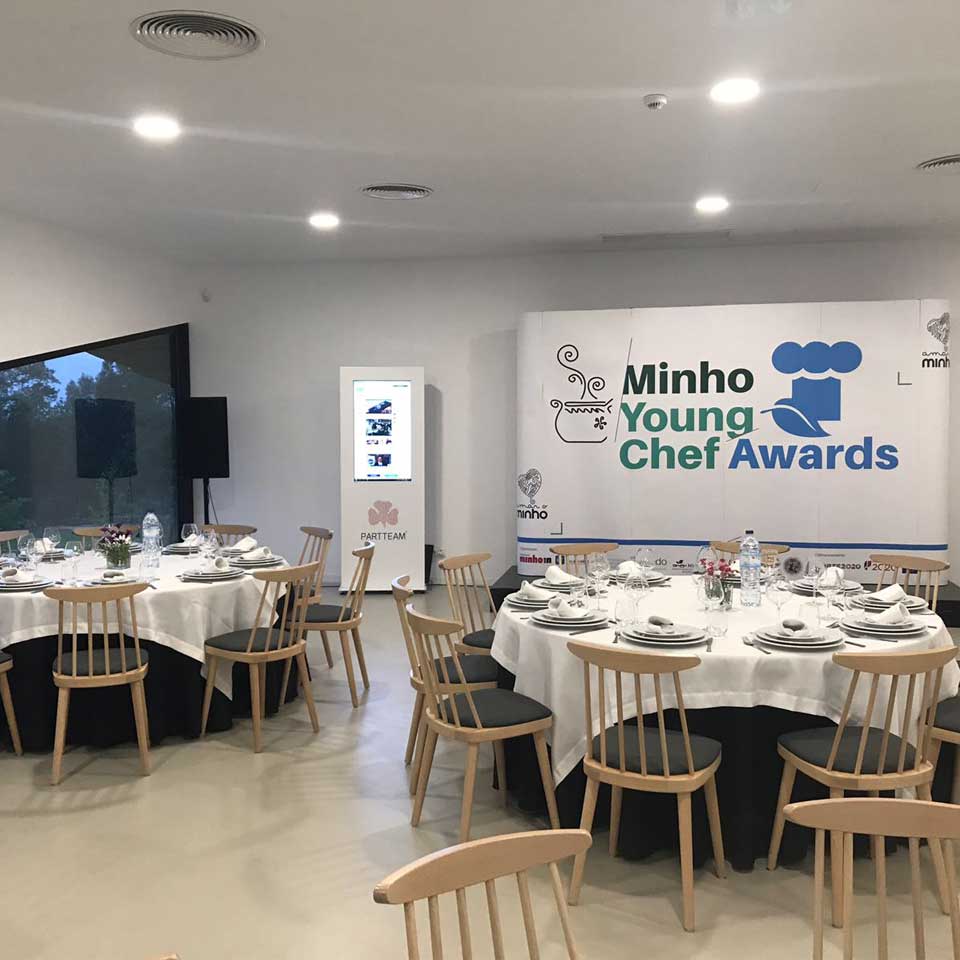Mupi digital no evento Minho Young Chef Awards 2018
