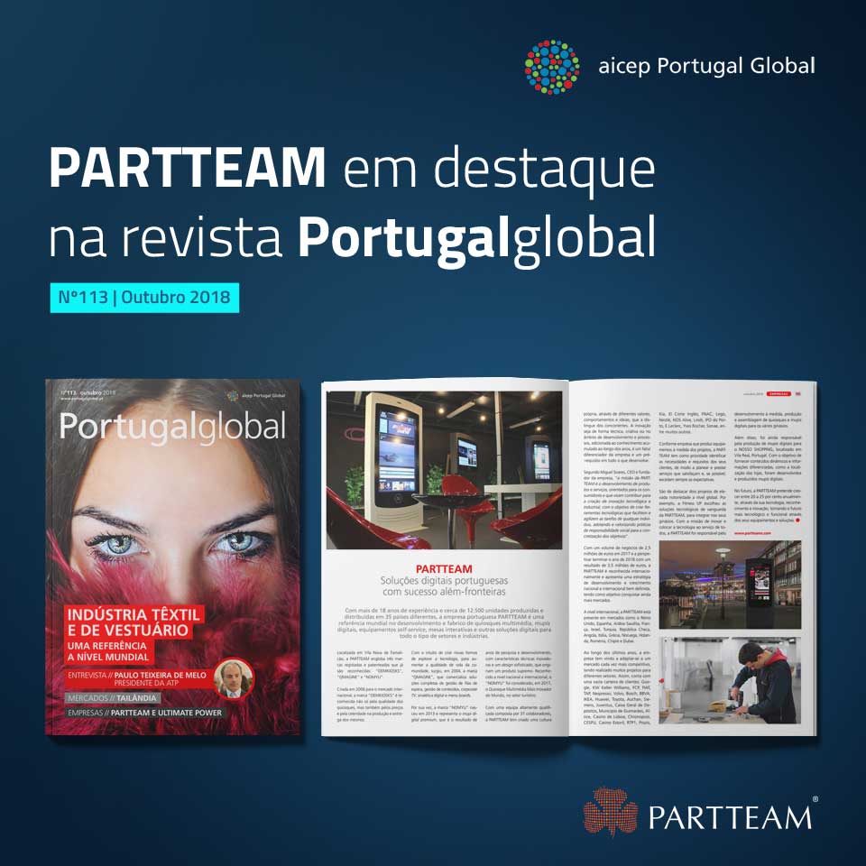 Revista Portugalglobal da AICEP, destaca a PARTTEAM na edição de Outubro